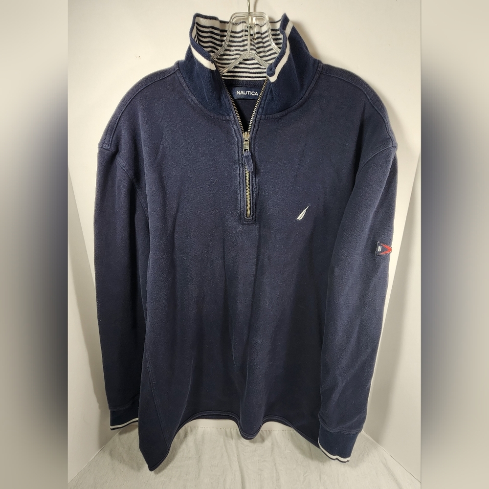 Nautica Classic 1/4 Zip Men's Long Sleeve Sweatshirt Extra Large Navy Blue